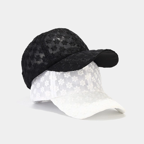 Cappello Da Baseball In Pizzo Con Fiori Traspirante Mesh Cappello Da Sole Estivo Elegante Da Donna Regolabile