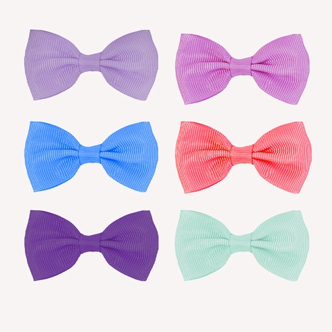 Grosgrain Ribbon Bow Hair Clips Solid Color Swallowtail Handmade Hairpin For Baby Girls Children Toddlers