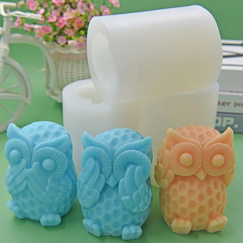 Eule Silikonform Hören Sehen Sprechen Nichts Böses Tierform Fondant Schokolade Kerze Seife Basteln Flexibel Wiederverwendbar