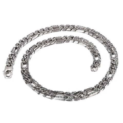 Collar De Cadena De Acero Inoxidable 316L Con Tótem Grabado Vintage Para Hombre Joyería Hip Hop Biker Punk