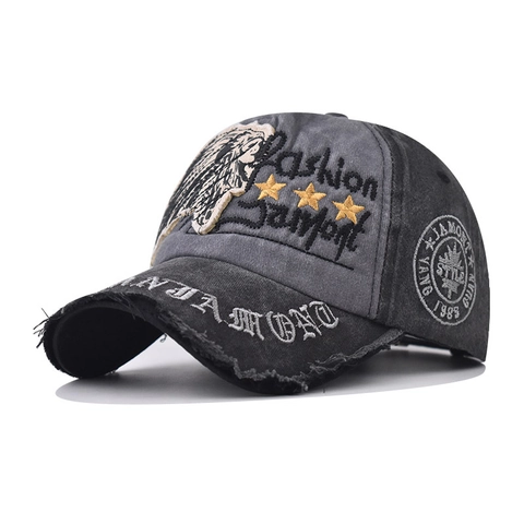 Cappellino Da Baseball In Cotone Lavato Vintage Distressed Bordo Sfilacciato Ricamo Cappello Da Sole Per Uomo Donna Regolabile
