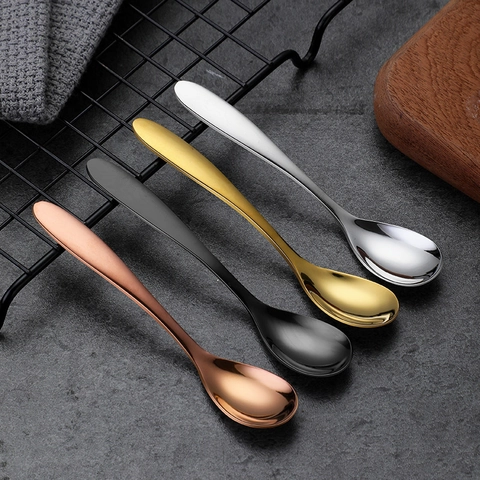 Cucchiaio Da Caffè Acciaio Inossidabile 304 Lucidato A Specchio Dessert Cucchiaio Da Gelato Per Cucina Caffè Ristorante Colorato Moderno