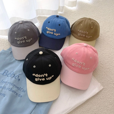 Gorra De Béisbol Algodón Bordado Don't Give Up Letra Protección Solar Ajustable Gorra Deportiva Casual Para Hombres Mujeres