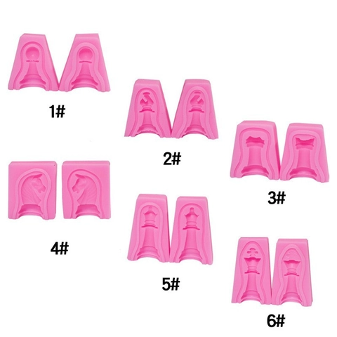 3D International Chess Figures Silicone Mold For Fondant Chocolate Candy Cake Decorating DIY Resin Crafting Candle Making
