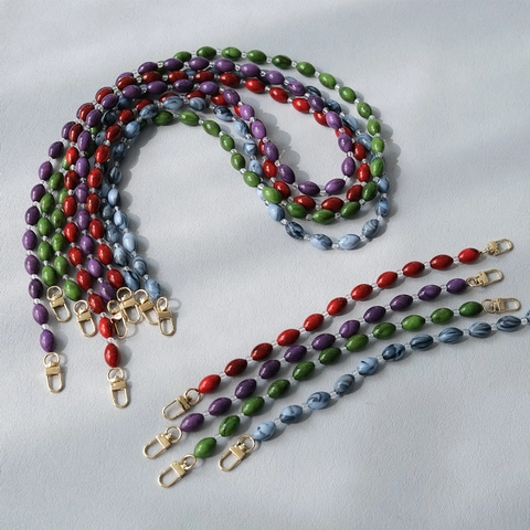Acrylic Beaded Bag Strap Replacement Chain Shoulder Crossbody Lanyard Marble Resin Ornament For Handbag Phone