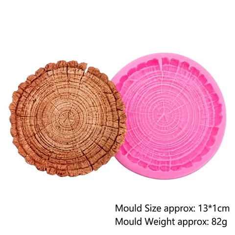 Tree Stump Silicone Mold Round Wood Grain Annual Rings Texture For Fondant Cake Decoration DIY Polymer Clay Baking Accessory