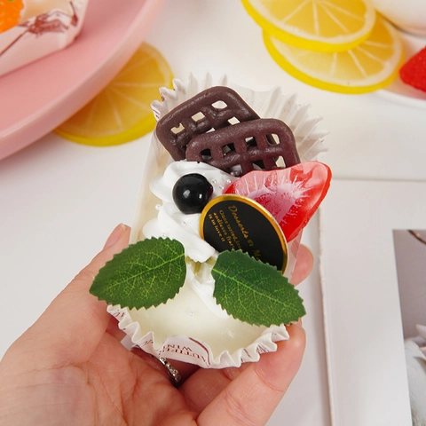 Realistische Künstliche Cupcakes Simulation Lebensmittelmodelle PU Material Frucht Dessert Dekoration Für Haus Küche Fotografie Requisiten