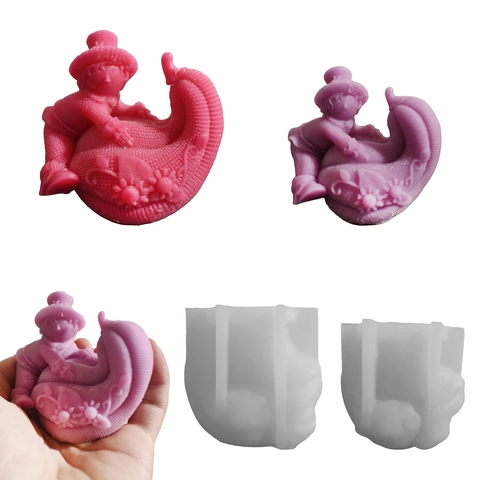 Halloween Clown Kürbis Silikonform DIY Duftkerze Gips Seife Kuchen Herstellung 3D Magier Charakter Basteln