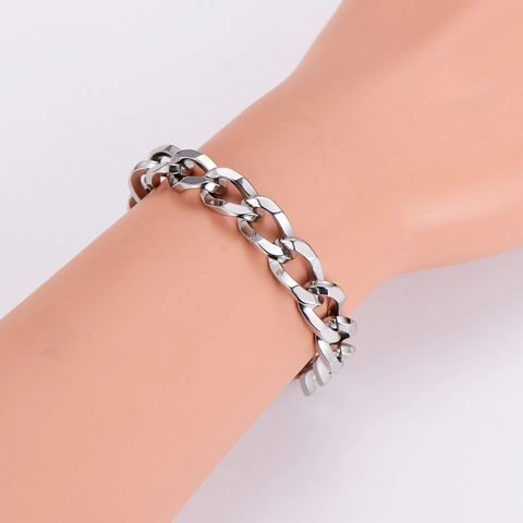 Pulsera De Cadena Gruesa Acero Inoxidable 304 Eslabones Cuadrados Retorcidos Joyería Hip Hop Punk Retro Para Hombres Mujeres