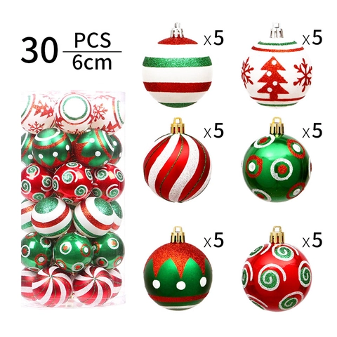 Weihnachtsbaumkugeln Galvanisierter Kunststoff Handbemalt Bruchsicher Feiertag Christbaumschmuck Bunte Muster