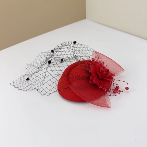 Vintage Καπέλο Fascinator Με Πέπλο Λουλούδι Χάντρες Ρετρό Στυλ Hepburn Για Γυναίκες Γάμο Κοκτέιλ Πάρτι Τσαγιού