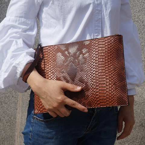 Python Muster Umschlag Clutch Tasche PU Leder Mit Handschlaufe Und Passendem Kartenhalter Für Damen Mode Handtasche