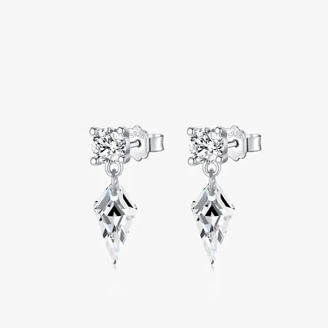 Orecchini Pendenti In Cristallo Geometrico Con Perno In Argento Sterling 925 Gioielli Eleganti Da Donna