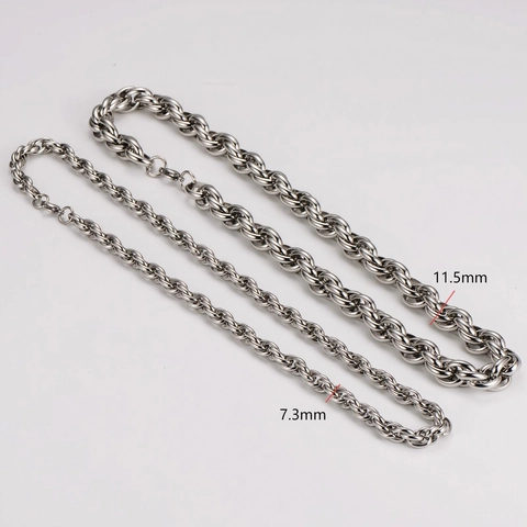 Simple Stainless Steel Rope Chain Necklace Hip Hop Twisted Minimalist Clavicle Chain Unisex Jewelry High Polish