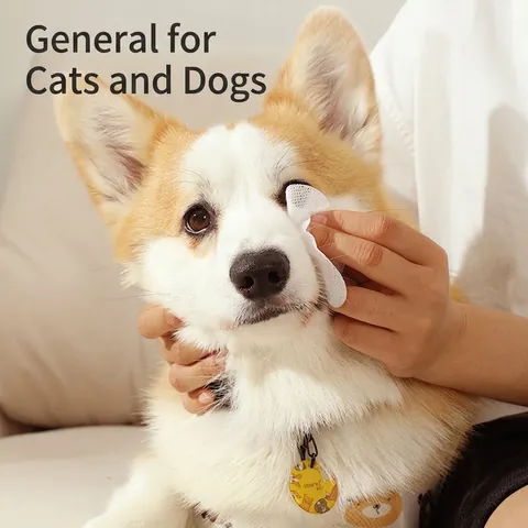 Pet Eye Wipes Tear Stain Remover Mild Aloe Extract Cleaning Pads Gentle Disposable For Cats Dogs