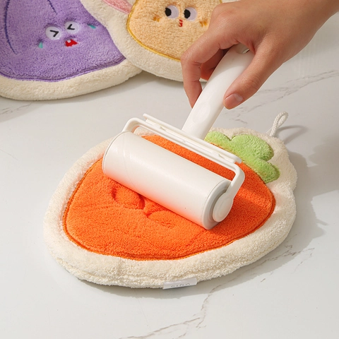 Serviettes À Mains En Forme De Légumes Dessin Animé Épais Absorbant Molleton Corail Suspendre Cuisine Salle De Bain Doux