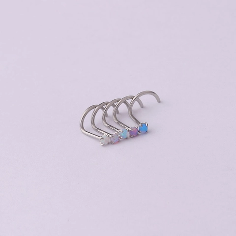 Clou De Nez Opale Bijoux De Piercing En Acier Inoxydable Forme L Barre Droite Pour Femmes Accessoire De Mode Coloré Décoratif
