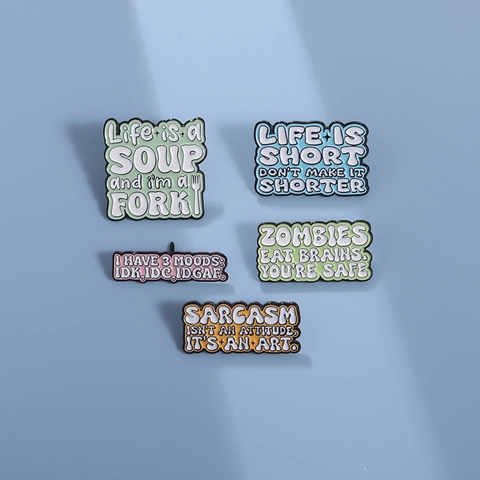Humoristische Engelse Motiverende Quote Emaille Pin Legering Broche Cartoon Sarcastische Letter Badge Voor Kleding Tas Decoratie Cadeau Unisex