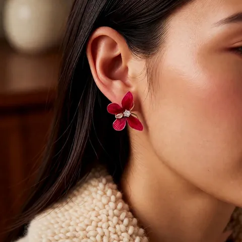 Pendientes De Mariposa Vintage Esmalte Circón Incrustaciones Joyería De Cobre Con Poste De Plata Elegante Para Mujer