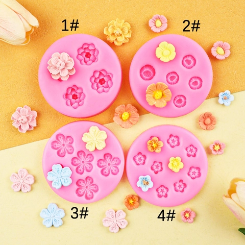 Silicone Flower Mold Cherry Blossom Plum Design For Fondant Cake Decorating Chocolate Baking Resin Candle DIY