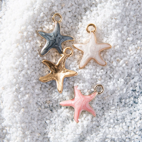 Starfish Charms Alloy Enamel Pendants For DIY Jewelry Making Bracelet Necklace Accessories Summer Marine Style