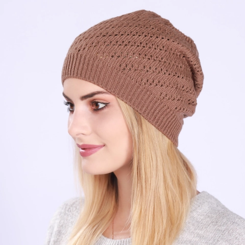 Gorro Slouchy Beanie para Mujer Hombre Fino Calado Punto Cálido A Prueba de Viento Acrílico Suave Gorro para Invierno Otoño Accesorio