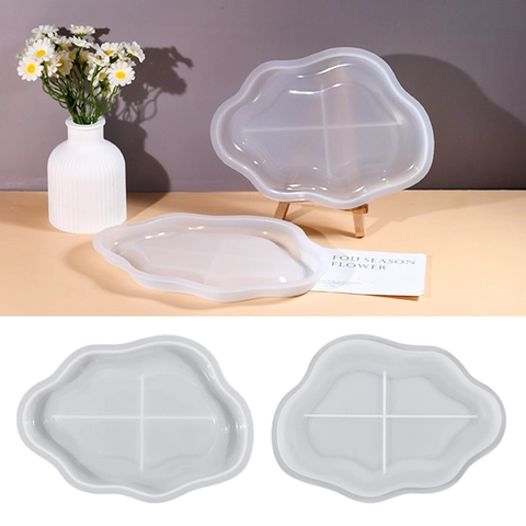 Unregelmäßige Wolke Silikonform Für DIY Harzguss Wellenkante Durchsichtige Flexible Tablett Untersetzer Schmuckaufbewahrung