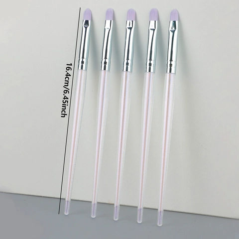 Professioneller Lippenbrauenpinsel Schillernd Transparent Lila Synthetikfaserborsten Aluminiumrohr Kunststoffgriff Make-up-Tool