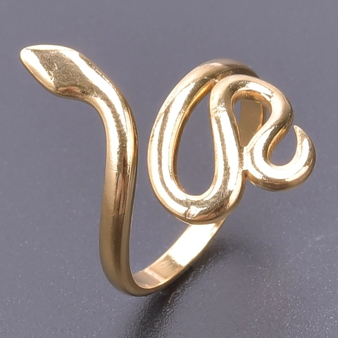 Schlange Offener Verstellbarer Ring Edelstahl Wickel Serpent Schmuck Für Damen Herren Gothic Punk Boho Mode Poliert Tier