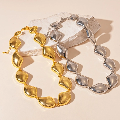 Collana Girocollo Geometrica Irregolare Stile Metallo Liquido Gioielli In Lega Collana Di Moda Minimalista Per Donne