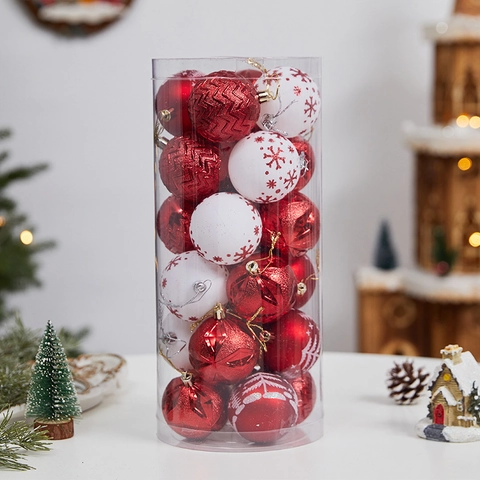 Kerstballen Kunststof Gegalvaniseerd Glitter Sneeuwvlok Golf Kerstboom Decoraties Hangende Ornamenten Feest Huis