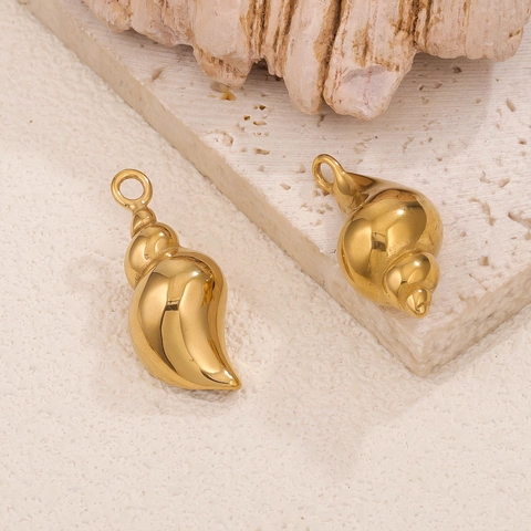 3D Schelp Hangers Roestvrij Staal Oceaan Serie Charms Voor Doe Het Zelf Sieraden Maken Ketting Armband Accessoire