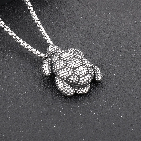 Retro Roestvrijstalen Hanger Ketting Schildpad Bloem Boze Oog Punk Stijl Sieraden Voor Mannen En Vrouwen