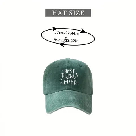 Gorra de Béisbol de Algodón Lavado Bordado Best Papa Ever para Hombre Mujer Vintage Ajustable Retro Sombrero de Sol Regalo Día del Padre
