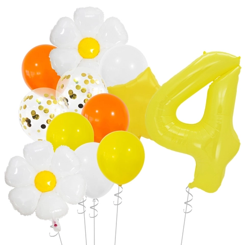 Kit Palloncini Per Festa Di Compleanno Margherita Alluminio Lattice Floreale Numerico Stella Decorazione