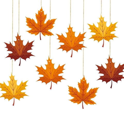 Decorazioni Appese Foglia Acero Autunnale Ornamenti Carta Fronte Retro Per Festa Ringraziamento Raccolto Casa Arredamento