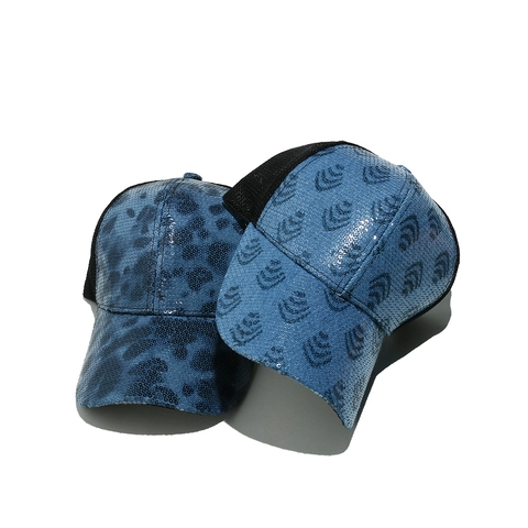 Sequin Leopard Print Mesh Trucker Hat Breathable Polyester Sun Protection Baseball Cap For Women Outdoor Fashion