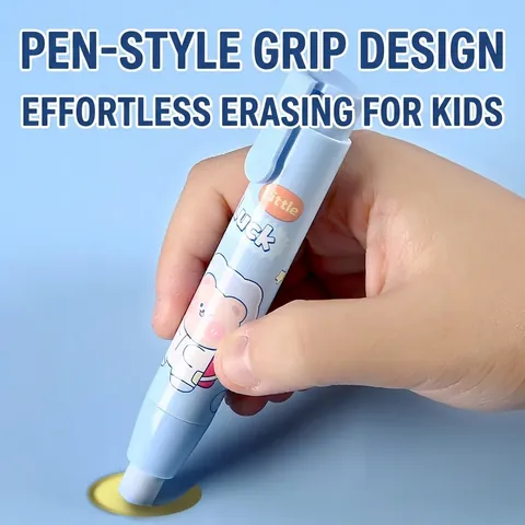 Intrekbare Gum In Pen vorm Plastic Rubber Kliktype Voor Scholieren Cartoon Schattige Briefpapier Navulbaar Handheld