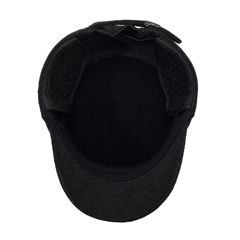 Gorra Militar De Hombre Mezcla De Lana Sombrero Cálido De Invierno Con Orejeras Plegables Ajustable Cortavientos Casual