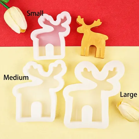 Reindeer Silicone Mold Elk Shape Baking Tool For DIY Handcrafted Soap Candle Scented Gypsum Resin Craft Christmas Decor