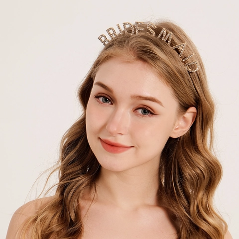 Cerchietto Con Lettere In Strass Lega Cristallo Tiara Per Matrimonio Festa Di Compleanno Addio Al Nubilato Accessori Per Capelli Donna