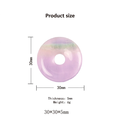 Natural Stone Donut Pendant Ping An Kou Circular Crystal Agate For DIY Jewelry Necklace Making Polished Healing Gemstone