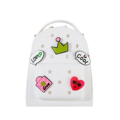 Kids Silicone Backpack Waterproof Cartoon Cute DIY Charms School Bag For Kindergarten Boys Girls Lightweight