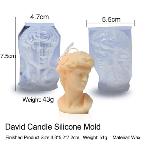 David Statue Silicone Candle Mold DIY Handmade Soap Gypsum Resin Portrait Sculpture Art Classic Home Decoration Crafting
