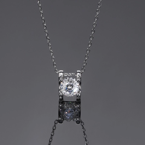 925 Sterling Silver Geometric Zirconia Pendant Necklace For Women Minimalist Dainty Clavicle Chain Jewelry Everyday Gift
