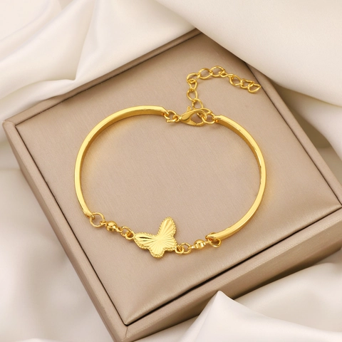 Élégant Bracelet Breloque Papillon en Alliage pour Femme Chaîne Réglable Bijoux de Mode Cadeau pour Petite Amie