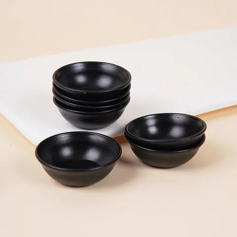 Miniature Kitchen Bowl Dollhouse Pretend Play Toy Matte Black ABS Plastic Simulation Food Play Accessory Decor