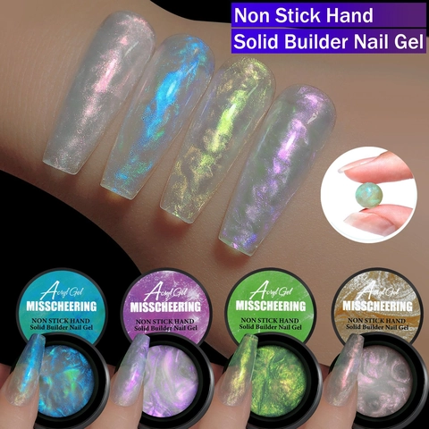 Solid Builder Nagelgel Niet Plakkende Hand Aurora Holografische Verlenging Gel UV LED Fototherapie Manicure Sculptuur Gel