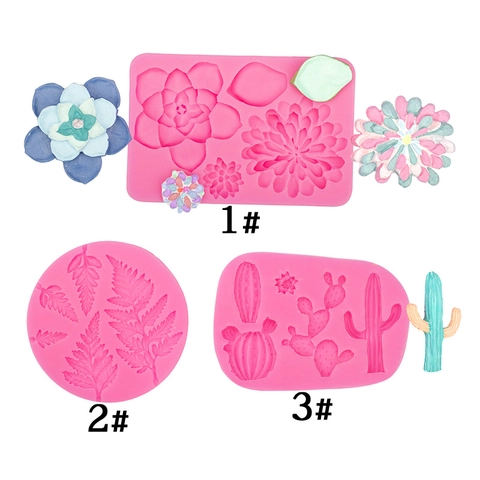 Stampo In Silicone Per Piante Grasse Cactus Fiori Per Decorazione Torte Fondente Artigianato In Argilla Stile Foresta