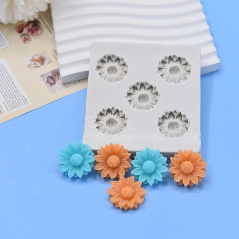Blumen Silikonform Gänseblümchen Sonnenblume Für Fondant Schokolade DIY Harz Ton Gips Handwerk Werkzeug